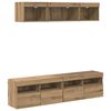 vidaXL TV Wand Einheiten mit LED 5 stk. Artisan-Eiche Holzwerkstoff