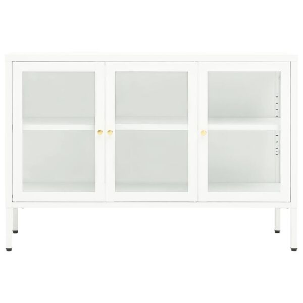 vidaXL Sideboard Weiß 105x35x70 cm Stahl und Glas