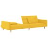 vidaXL Schlafsofa 2-Sitzer mit 2 Kissen & Hocker Gelb Stoff