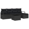 vidaXL Sofa Set 6 stk. 5-Sitzanzahl Schwarz Poly-Rattan
