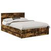 vidaXL Bettrahmen Ger&auml;ucherte Eiche 140 x 190 cm Ingenieurs Holz