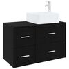 vidaXL Badezimmerm&ouml;bel-Set 2 pcs Schwarze Eiche Holzwerkstoff