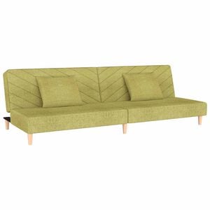 vidaXL Schlafsofa 2-Sitzer mit 2 Kissen Gr&uuml;n Stoff