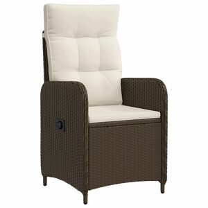 vidaXL Verstellbarer Gartenstuhl Braun und Creme Wei&szlig;