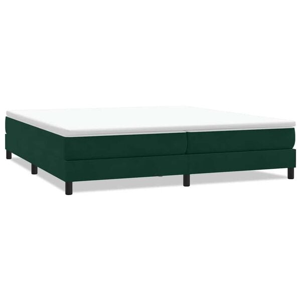 vidaXL Boxspringbett ohne Matratze Dunkelgr&uuml;n 200x210 cm Samt