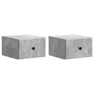 vidaXL Wandmontierter Nachttisch 2 pcs Betongrau 34,5 x 33 x 20 cm