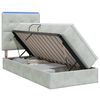 vidaXL LED-Speicherbett mit Matratze Hellgrau 90 x 190 cm Samt