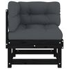vidaXL Ecksofas mit Kissen 2 Stk. Schwarz Massivholz Kiefer