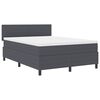 vidaXL LED Boxspringbett Dunkelgrau und Wei&szlig; 140 x 200 cm Cordstoff