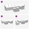 vidaXL Gartensofa-set mit Kissen 7 pcs Hellgrau Poly-Rattan