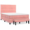 vidaXL Boxspringbett mit Matratze Rosa 140x190 cm Samt
