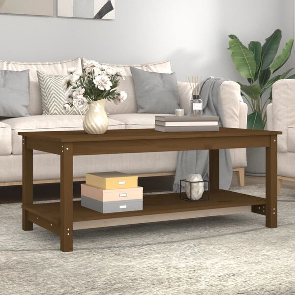 vidaXL Couchtisch Honigbraun 110x55x45 cm Massivholz Kiefer