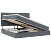vidaXL LED-Speicherbett mit Matratze Dunkelgrau 200 x 200 cm Samt