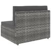 vidaXL Modulares Mittelsofa Poly Rattan Grau