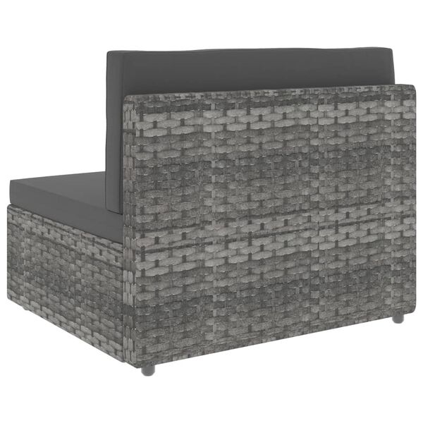 vidaXL Modulares Mittelsofa Poly Rattan Grau