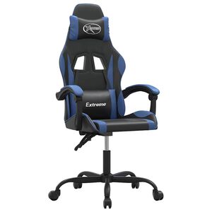 vidaXL Gaming-Stuhl Schwarz und Blau Kunstleder