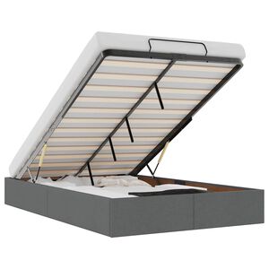 vidaXL Ottoman-Bett ohne Matratze Dunkelgrau 120x200 cm Stoff