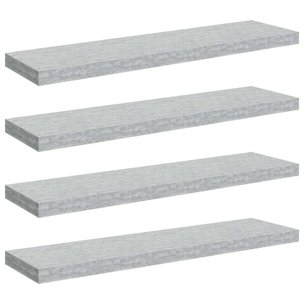 vidaXL Schweberegale 4 Stk. Betongrau 90x23,5x3,8 cm MDF