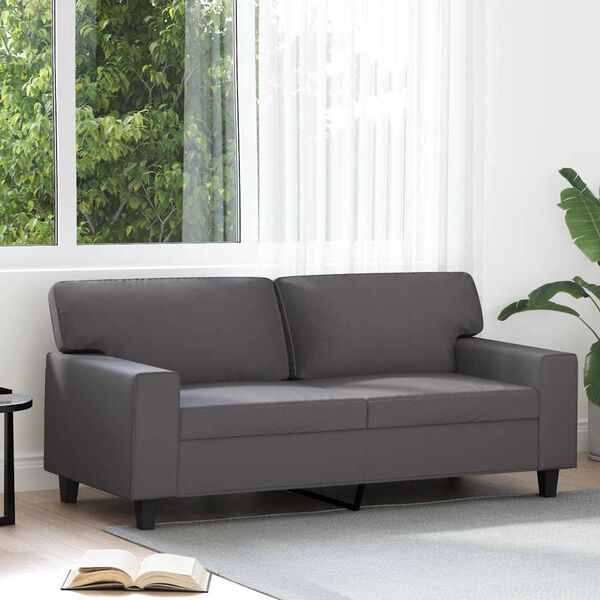 vidaXL 2-Sitzer-Sofa Grau 140 cm Kunstleder