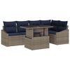 vidaXL Garten-Sofa-Set 6 Stk. 5-Sitzanzahl Grau und Marineblau