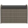 vidaXL Sitzbank mit Stauraum & Kissen Grau 80x51x52 cm Poly Rattan