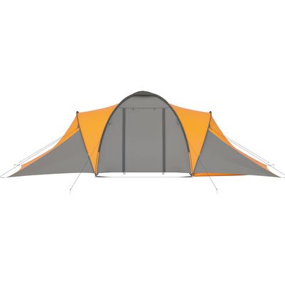 vidaXL Campingzelt 6 Personen Grau und Orange
