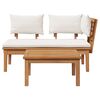 vidaXL Gartenbank 2 pcs Creme und Braun Massivholz Teak