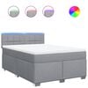 vidaXL Boxspringbett mit Matratze Hellgrau 140x200 cm Stoff