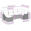 vidaXL Garten-Sofa-Set mit Kissen 6 pcs Braun und Weiß Poly Rattan