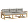 vidaXL Outdoor-Sofagarnitur 3 stk. Wei&szlig; und Hellgrau Polyester
