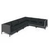 vidaXL 6-tlg. Garten-Lounge-Set mit Kissen Poly Rattan Dunkelgrau