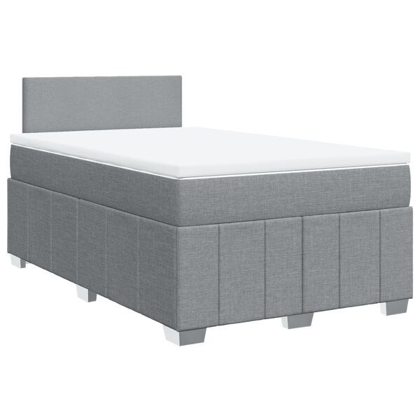 vidaXL Boxspringbett mit Matratze Hellgrau 120x190 cm Stoff