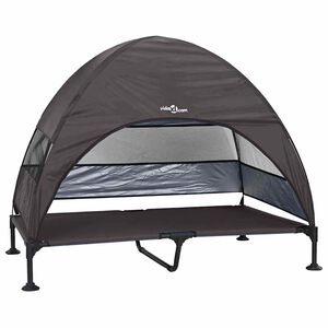 vidaXL Hochgelegtes Hundebett Braun 127 x 81 x 108 cm Stoff und Stahl