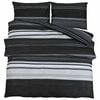 vidaXL Bettw&auml;sche-Set Schwarz Gestreift 200x200 cm Baumwolle