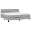 vidaXL Boxspringbett mit Matratze & LED Hellgrau 180x200 cm Stoff