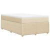 vidaXL Boxspringbett mit Matratze Creme 120x200 cm Stoff