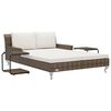 vidaXL 2-Personen-Sonnenliege mit Auflagen Poly Rattan Braun