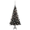 vidaXL K&uuml;nstlicher Weihnachtsbaum Beleuchtung & Kugeln Schwarz 180 cm