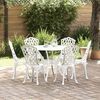 vidaXL Garten Essgruppe 7 pcs Wei&szlig; Aluminium