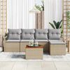 vidaXL Gartensofa-set mit Kissen 6 pcs Beige Poly-Rattan