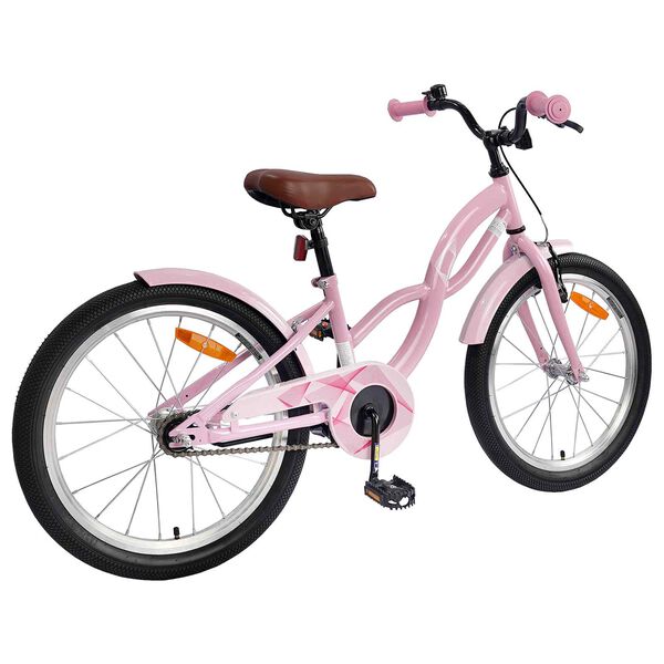 vidaXL Kinderfahrrad 18 Zoll f&uuml;r 5-7 Jahre alt Hellrosa