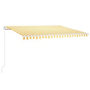 vidaXL Markise Manuell Einziehbar mit LED 400x350 cm Gelb & Wei&szlig;