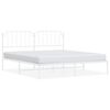 vidaXL Bettgestell mit Kopfteil Metall Wei&szlig; 183x213 cm