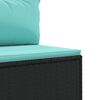 vidaXL 7-tlg. Garten-Sofagarnitur mit Kissen Schwarz Poly Rattan