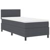 vidaXL LED Boxspringbett Dunkelgrau und Wei&szlig; 90 x 190 cm Cordstoff