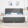 vidaXL Boxspringbett mit Matratze Dunkelgrau 200 x 200 cm Stoff