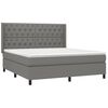 vidaXL Boxspringbett mit Matratze & LED Dunkelgrau 160x200 cm Stoff