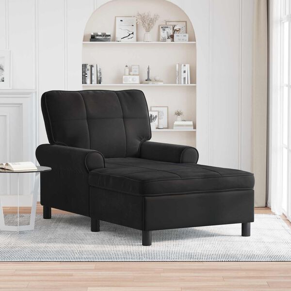 vidaXL Lounge-Liege mit Kissen Schwarz 91 x 157 x 91 cm Samt