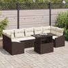 vidaXL Garten-Sofa-Set mit Kissen 8 pcs Braun und Creme Poly-Rattan