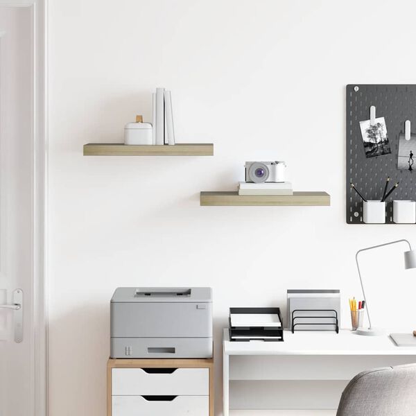 vidaXL Schwebende Wandregale 2 Stk. Eichefarben 50x23x3,8cm MDF